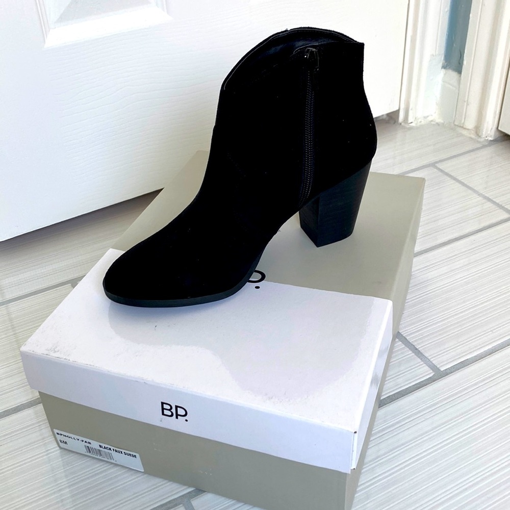 Black suede ankle boots